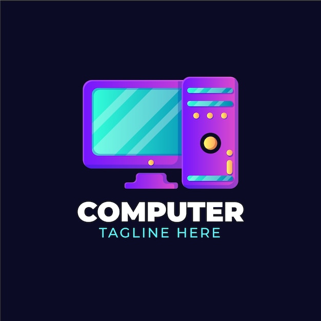 Gradient computer logo template