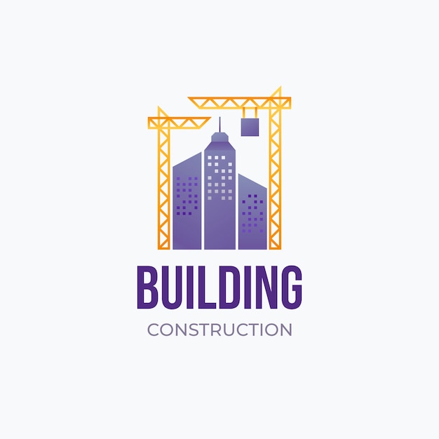 無料ベクター 勾配建設会社のロゴ
