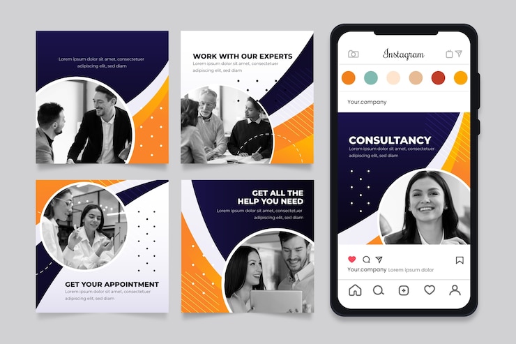 Free Vector gradient consultancy instagram template