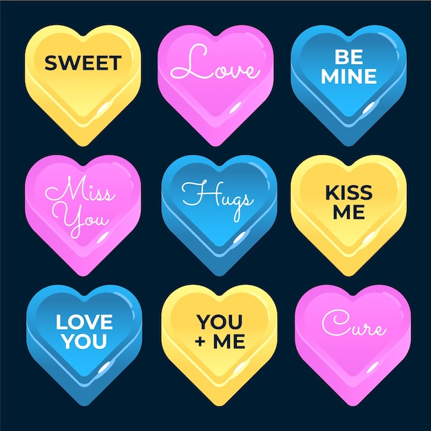 Gradient conversation hearts collection