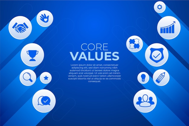 Gradient core values background