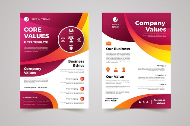 Gradient core values flyers pack