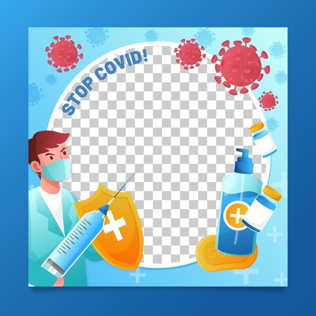 Gradient coronavirus facebook frame