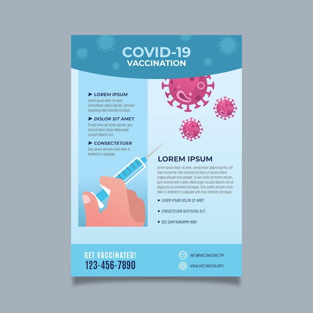 Free vector gradient coronavirus vaccination flyer