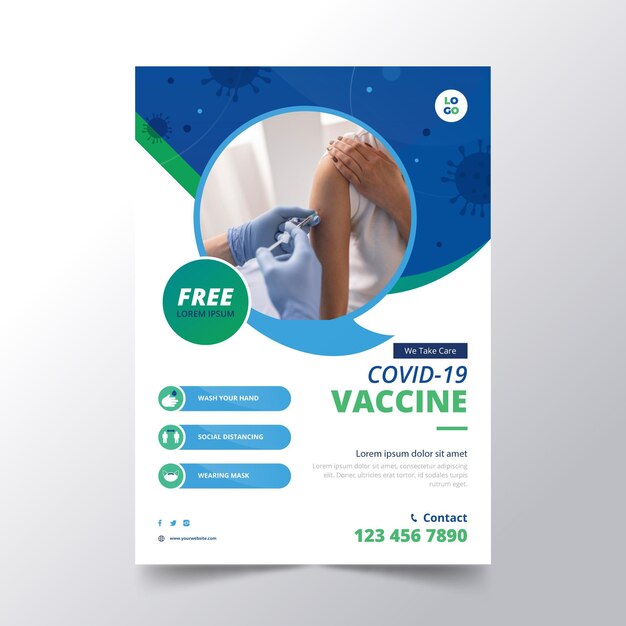 Gradient coronavirus vaccine flyer