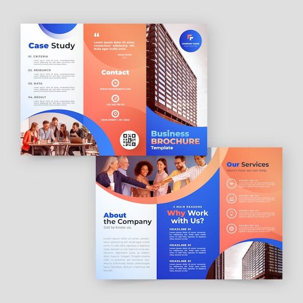 Free vector gradient corporate brochure template