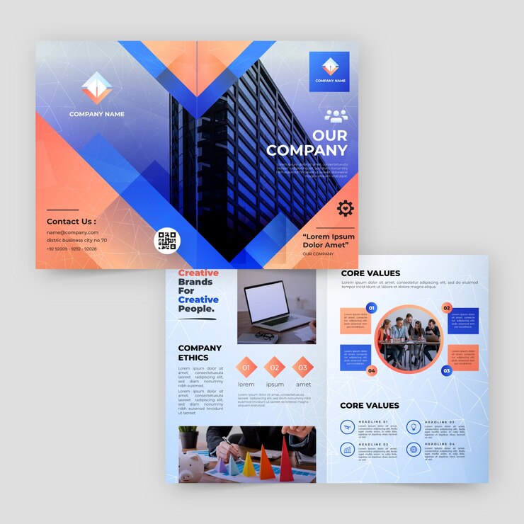 Free Vector gradient corporate brochure template