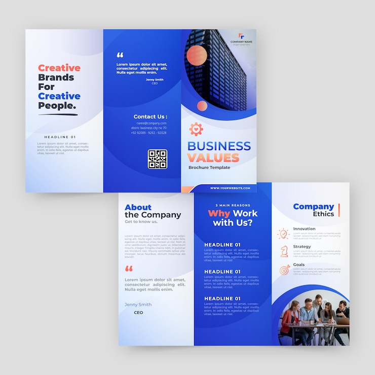 Free Vector gradient corporate brochure template