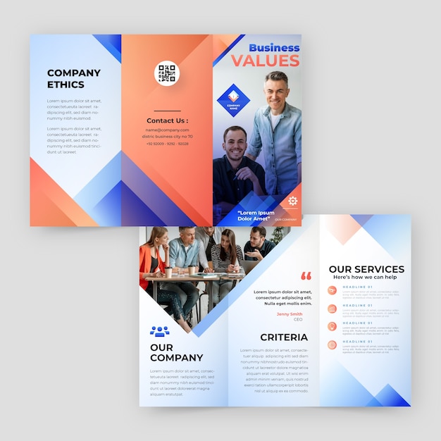 Free vector gradient corporate brochure template