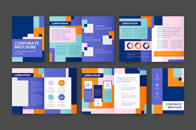 Free vector gradient corporate brochure template