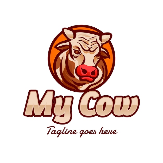 Free vector gradient cow logo design