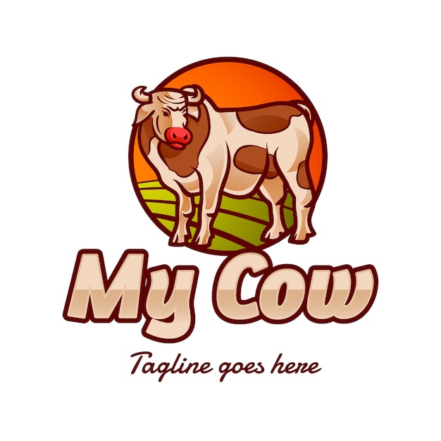 Gradient cow logo design