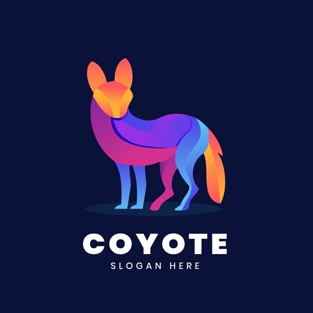 Gradient coyote logo template