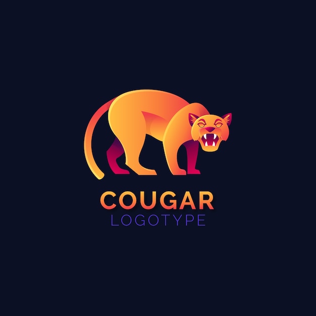 Gradient creative cougar logo template