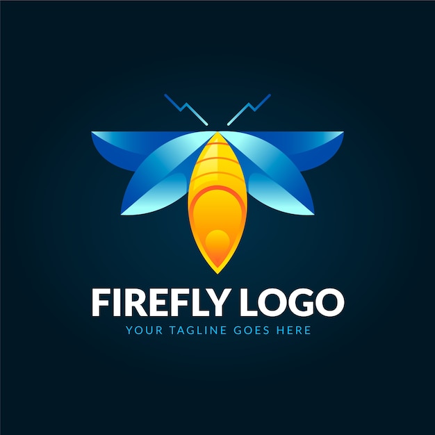 Gradient creative firefly logo template