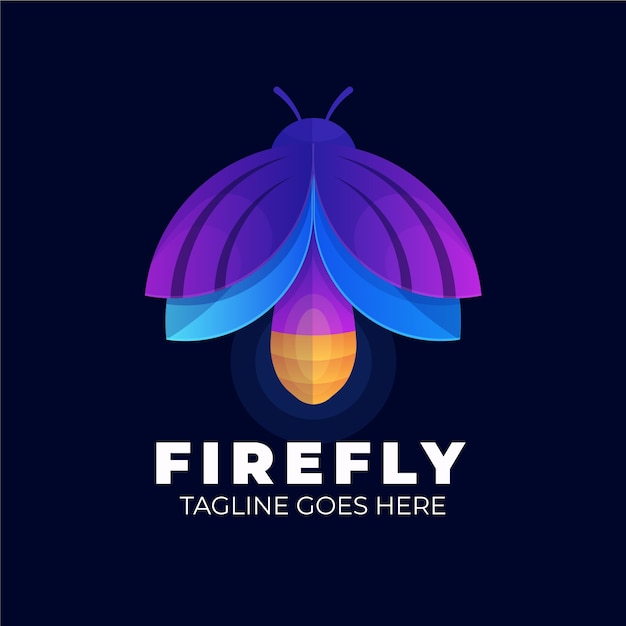 Free vector gradient creative firefly logo template