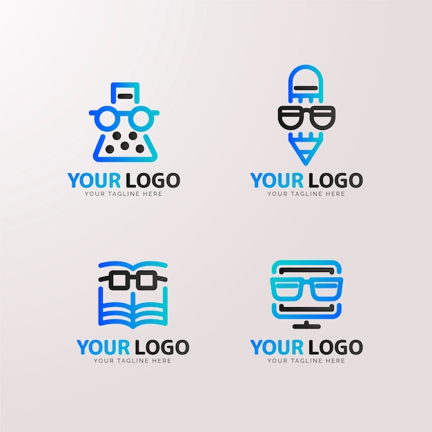 Modello di logo nerd creativo sfumato