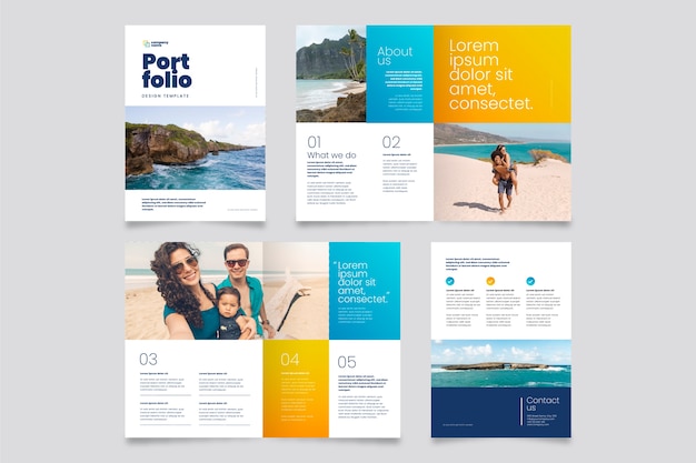 Free vector gradient creative portfolio templates