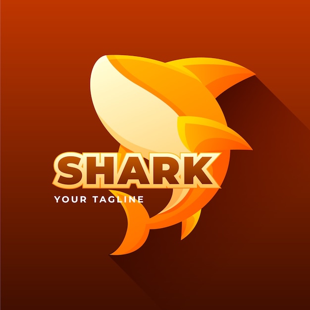 Gradient creative shark logo template