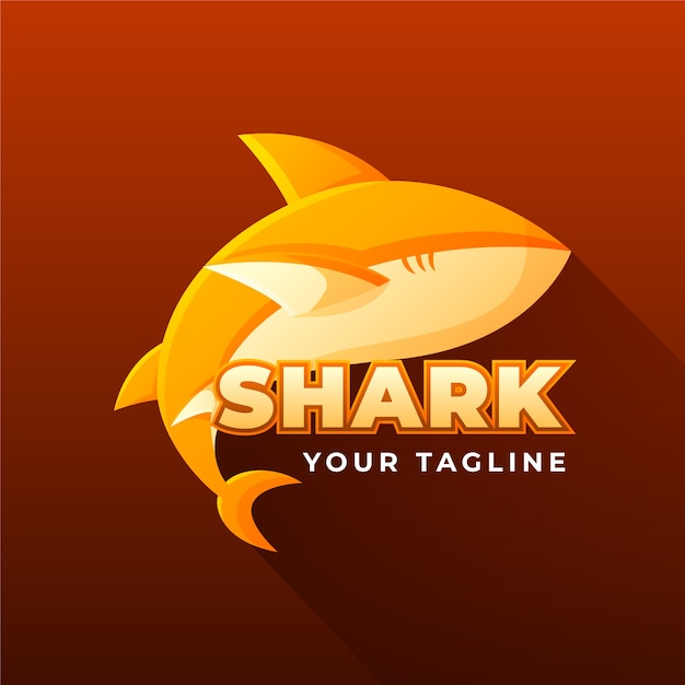 Free vector gradient creative shark logo template