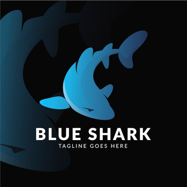 Free vector gradient creative shark logo template