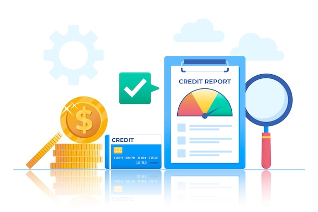 Free vector gradient credit assessment concept