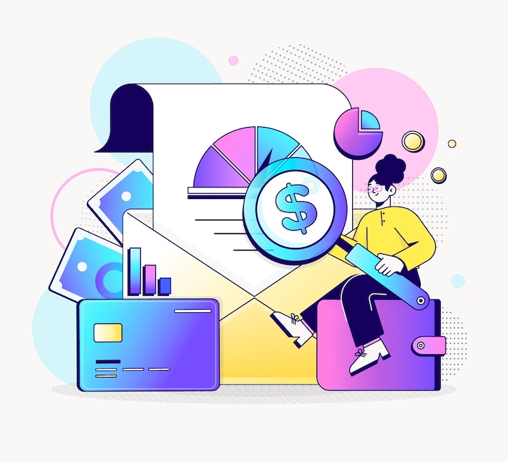 Free Vector gradient credit assessment concept