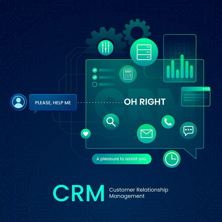 Free Vector gradient crm illustration