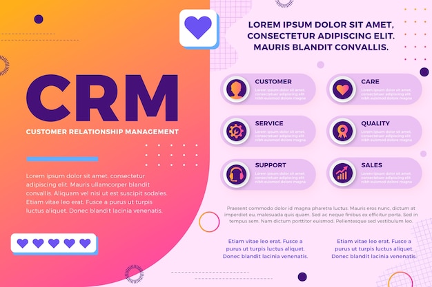 Free vector gradient crm infographic