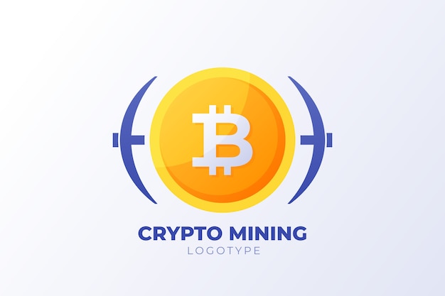 Free vector gradient crypto mining logo template
