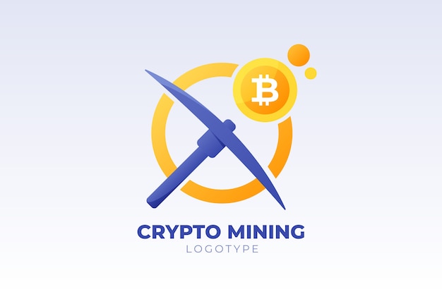 Gradient crypto mining logo template