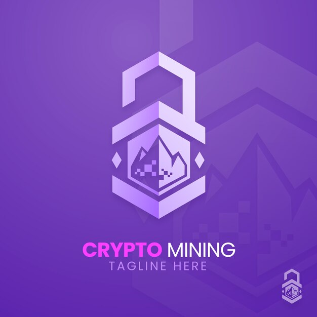 Бесплатное векторное изображение Градиентный логотип майнинга криптовалюты