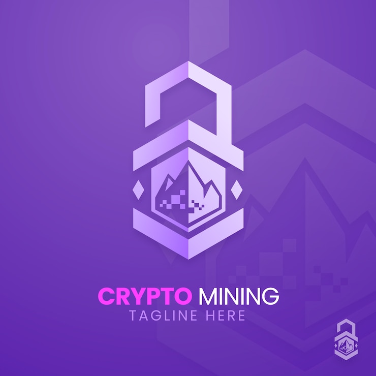 Free Vector gradient crypto mining logo