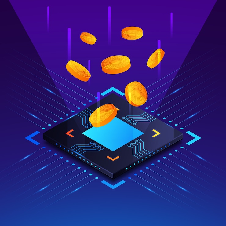 Free Vector gradient cryptocurrency concept with coins