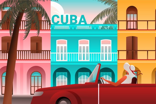 Gradient cuba illustration