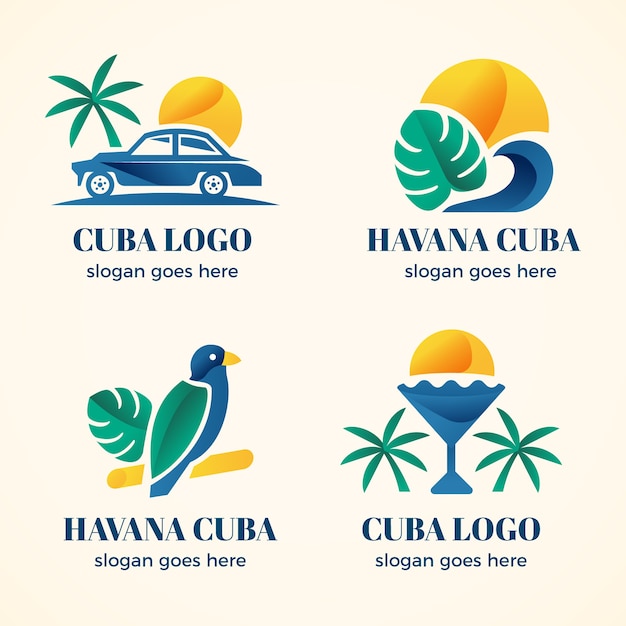 無料ベクター グラデーションキューバのロゴデザイン