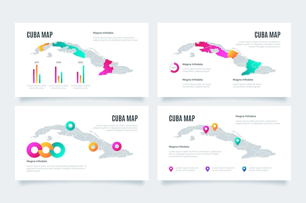 Vettore gratuito gradiente cuba mappa infografica