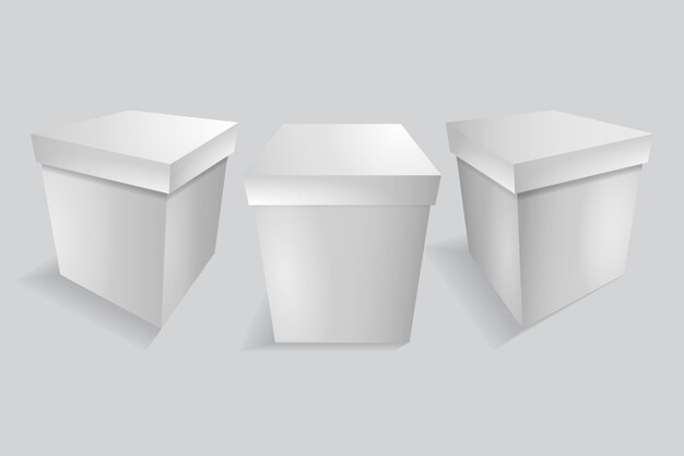 Gradient cube box mockup illustration