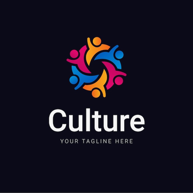 Шаблон дизайна логотипа градиентной культуры