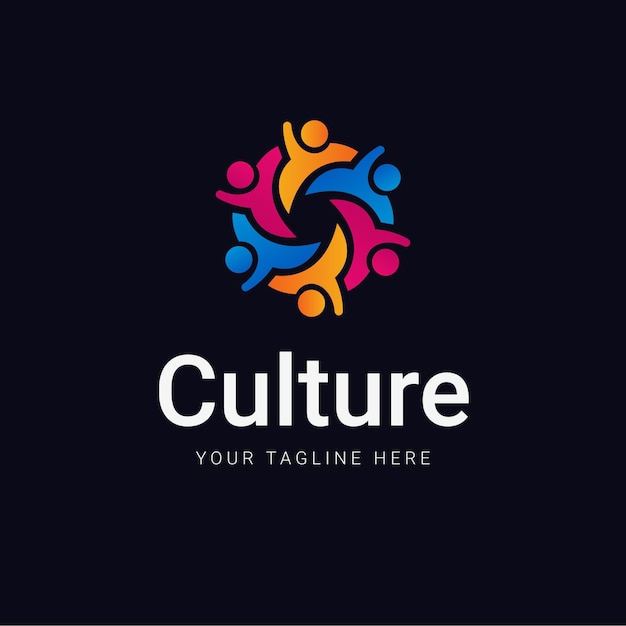 Gradient culture logo design template