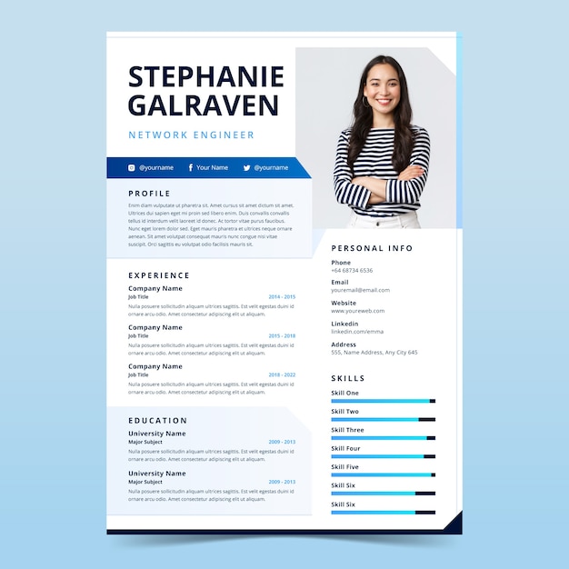 Gradient cv template design