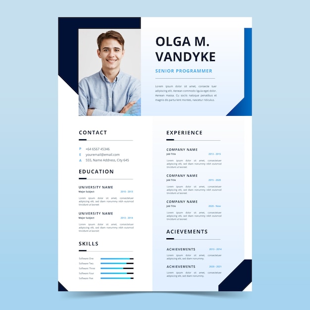 Gradient cv template design