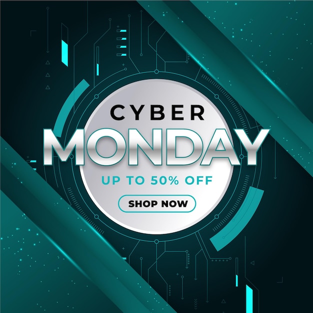 Free vector gradient cyber monday illustration