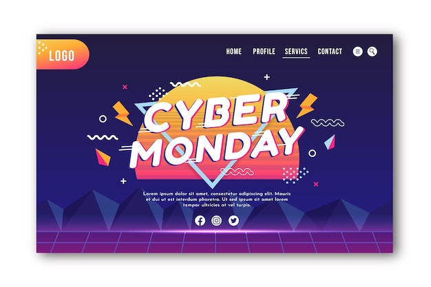 Gradient cyber monday landing page