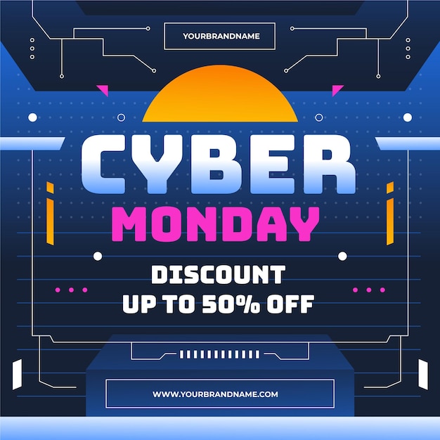 Free vector gradient cyber monday sale illustration