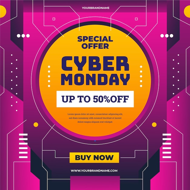 Free vector gradient cyber monday sale illustration