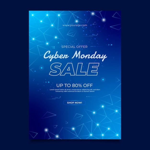 Free vector gradient cyber monday vertical poster template