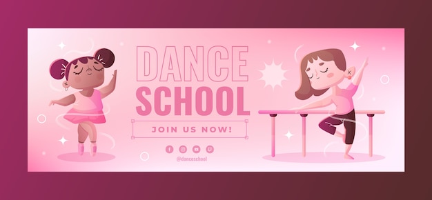 Gradient dance school facebook cover