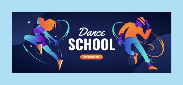 Обложка facebook школы танцев Gradient