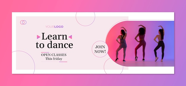 Gradient dance school facebook cover